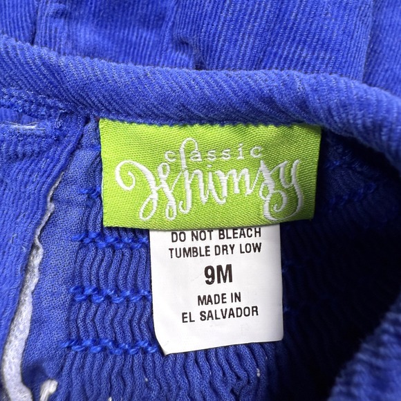 Classic Whimsy Baby Girls Royal Blue Corduroy Smocked Nativity Scene Dress 9M - Picture 4 of 8